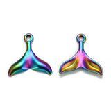 10pcs Fishtail Charms Stainless Steel for Jewelry Making 25.5x25x2.5mm
