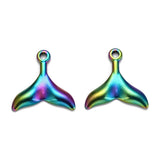 10pcs Fishtail Charms Stainless Steel for Jewelry Making 25.5x25x2.5mm