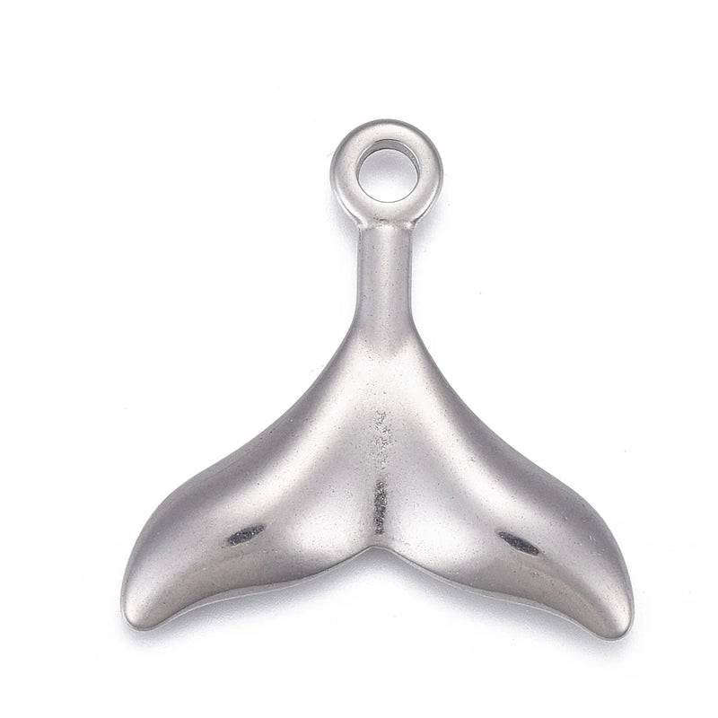 10pcs Fishtail Charms Stainless Steel for Jewelry Making 25.5x25x2.5mm