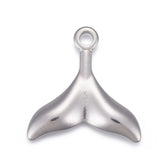 10pcs Fishtail Charms Stainless Steel for Jewelry Making 25.5x25x2.5mm
