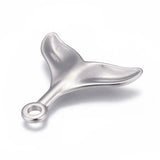 10pcs Fishtail Charms Stainless Steel for Jewelry Making 25.5x25x2.5mm