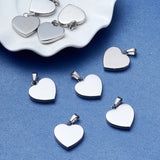10pcs Heart Stamping Tag Pendants Stainless Steel DIY Necklace Jewelry Making