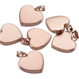 10pcs Heart Stamping Tag Pendants Stainless Steel DIY Necklace Jewelry Making