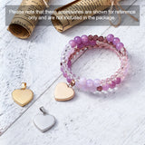 10pcs Heart Stamping Tag Pendants Stainless Steel DIY Necklace Jewelry Making