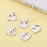 10pcs 304 Stainless Steel Heart Charms Pendants for DIY Jewelry Making