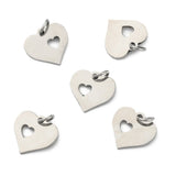 10pcs 304 Stainless Steel Heart Charms Pendants for DIY Jewelry Making