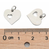 10pcs 304 Stainless Steel Heart Charms Pendants for DIY Jewelry Making
