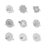 10pcs 304 Stainless Steel Hollow Flower Studs for DIY Earrings