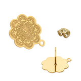 10pcs 304 Stainless Steel Hollow Flower Studs for DIY Earrings