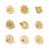 10pcs 304 Stainless Steel Hollow Flower Studs for DIY Earrings