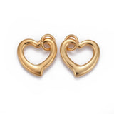 10pcs Open Heart Charms Pendants 304 Stainless Steel for Jewelry Making
