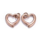 10pcs Open Heart Charms Pendants 304 Stainless Steel for Jewelry Making