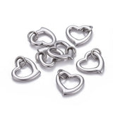 10pcs Open Heart Charms Pendants 304 Stainless Steel for Jewelry Making