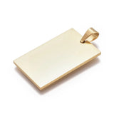 10pcs Stainless Steel Rectangle Tag Pendant for DIY Necklace Making