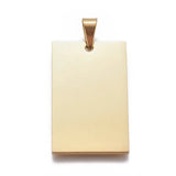 10pcs Stainless Steel Rectangle Tag Pendant for DIY Necklace Making