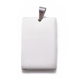 10pcs Stainless Steel Rectangle Tag Pendant for DIY Necklace Making