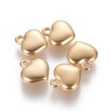 10pcs 304 Stainless Steel Puffed Heart Charms Pendant 10x9.5x3mm