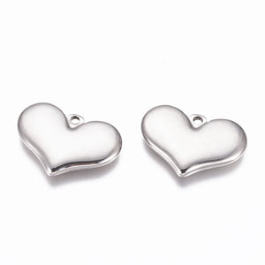 10pcs Heart Pendants for Jewelry Making 21x28x4mm