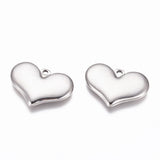 10pcs Heart Pendants for Jewelry Making 21x28x4mm
