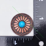 10pcs 30mm Antique Copper Sun Flower Sky Turquoise Leathercraft Conchos