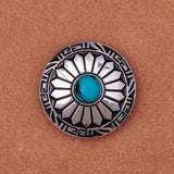 10pcs 30mm Sun Flower Turquoise Conchos for Leathercraft Belt Garment