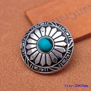 10pcs 30mm Sun Flower Turquoise Conchos for Leathercraft Belt Garment