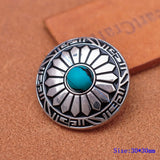 10pcs 30mm Sun Flower Turquoise Conchos for Leathercraft Belt Garment
