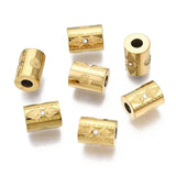10pcs 316 Stainless Tube Beads Real 14K Plated for DIY Bracelet