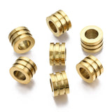 10pcs 316 Stainless Tube Beads Real 14K Plated for DIY Bracelet