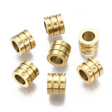 10pcs 316 Stainless Tube Beads Real 14K Plated for DIY Bracelet