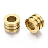 10pcs 316 Stainless Tube Beads Real 14K Plated for DIY Bracelet