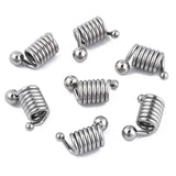 10pcs 316 Stainless Steel European Beads Tube Spacer Charm Grooved Column