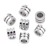 10pcs 316 Stainless Steel European Beads Tube Spacer Charm Grooved Column