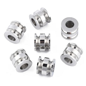 10pcs 316 Stainless Steel European Beads Tube Spacer Charm Grooved Column