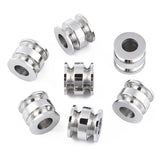 10pcs 316 Stainless Steel European Beads Tube Spacer Charm Grooved Column