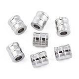 10pcs 316 Stainless Steel European Beads Tube Spacer Charm Grooved Column