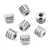 10pcs 316 Stainless Steel European Beads Tube Spacer Charm Grooved Column