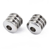 10pcs 316 Stainless Steel European Beads Tube Spacer Charm Grooved Column