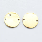 10pcs 316 Stainless Steel CZ Links, Round, Clear, Mixed Color, 15x2mm