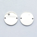 10pcs 316 Stainless Steel CZ Links, Round, Clear, Mixed Color, 15x2mm