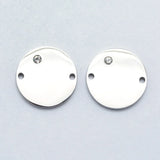 10pcs 316 Stainless Steel CZ Links, Round, Clear, Mixed Color, 15x2mm