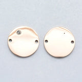 10pcs 316 Stainless Steel CZ Links, Round, Clear, Mixed Color, 15x2mm
