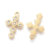10pcs Tiny Cross Charms Gold with Rhinestone, DIY Jewelry Making Accessories