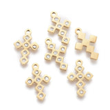 10pcs Tiny Cross Charms Gold with Rhinestone, DIY Jewelry Making Accessories