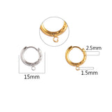 10pcs Stainless Steel Round Hoop Earring Clasps DIY Jewelry Making Supplies