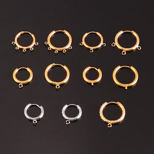 10pcs Stainless Steel Round Hoop Earring Clasps DIY Jewelry Making Supplies