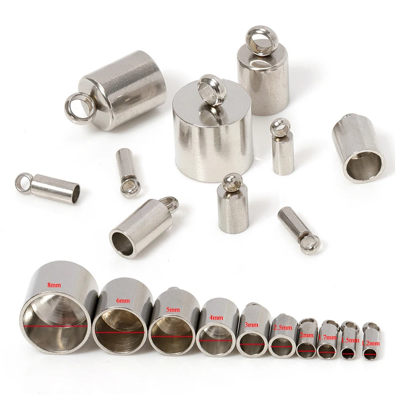 10pcs Stainless Steel End Caps Crimp Caps for DIY Jewelry Making
