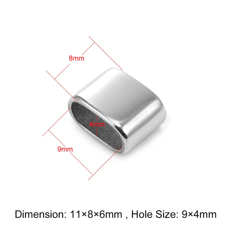 10pcs Stainless Steel Large Hole Spacer Beads for Bracelet DIY Jewelry Making