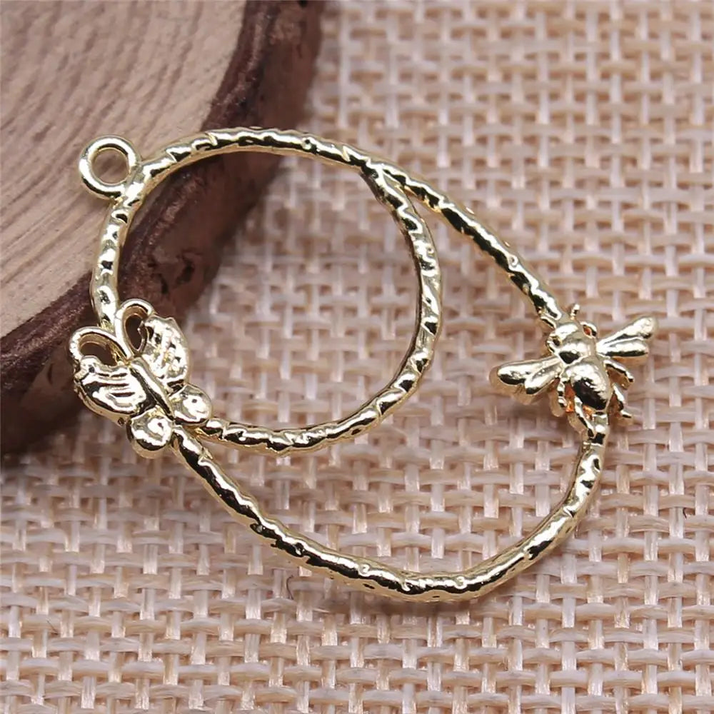 10pcs Bee Butterfly Charms Pendant Jewelry Earring Making Accessories