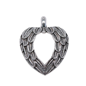 10pcs Feather Wing Heart Charms Pendants Jewelry Making DIY Findings